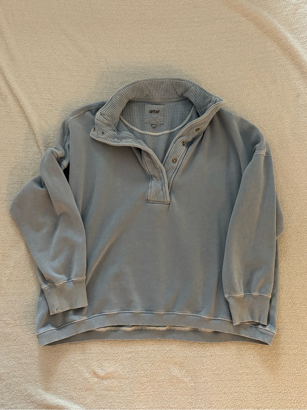 Aerie Oh Snap! blue quarter snap sweatshirt size XL - Picture 2 of 4
